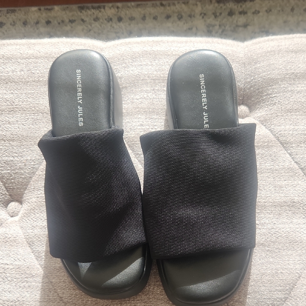 Sincerely Jules Black Slide Sandals